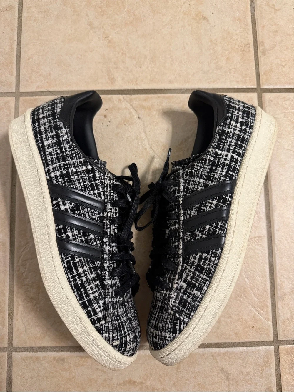 Black & White Tweed Men's Sneakers